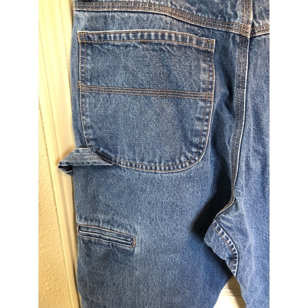 Craftsman Mens 34X32 Blue Denim Straight Leg Cargo Carpenter Work Jeans - Picture 3 of 5